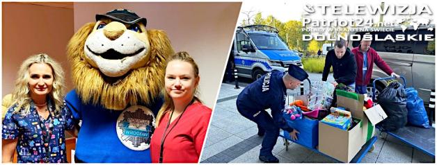 [VIDEO] Dolnośląscy mundurowi przekazali artykuły szkolne, zabawki, gry i klocki dzieciom z oddziałów dziecięcych Dolnośląskiego Szpitala Specjalistycznego im. T. Marciniaka we Wrocławiu